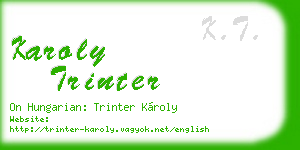 karoly trinter business card